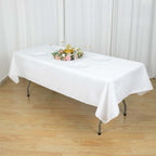 Premium Polyester 54"x96" Rectangle Tablecloth White - Durable 220GSM Stain-Resistant Fabric for Weddings & Events