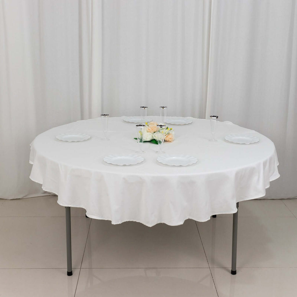 100% Cotton 70" Round Tablecloth White Linen - Sophisticated, Soft & Breathable Table Cover