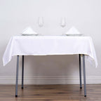 Polyester Square 54"x54" Tablecloth White - Wrinkle-Resistant & Durable Table Cover for Events