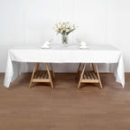 Polyester 50"x120" Rectangle Tablecloth White - Wrinkle-Resistant and Sleek for Everyday Use