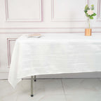 Taffeta 60"x102" Rectangle Tablecloth White - Accordion Crinkle Design for Modern Gatherings