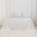 100% Cotton 90"x156" Rectangle Tablecloth White Linen - Seamless, Soft & Breathable Table Cover