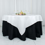 Premium Polyester 70"x70" Table Overlay Square Tablecloth White 220GSM Wrinkle-Resistant Table Cover for Stylish Gatherings