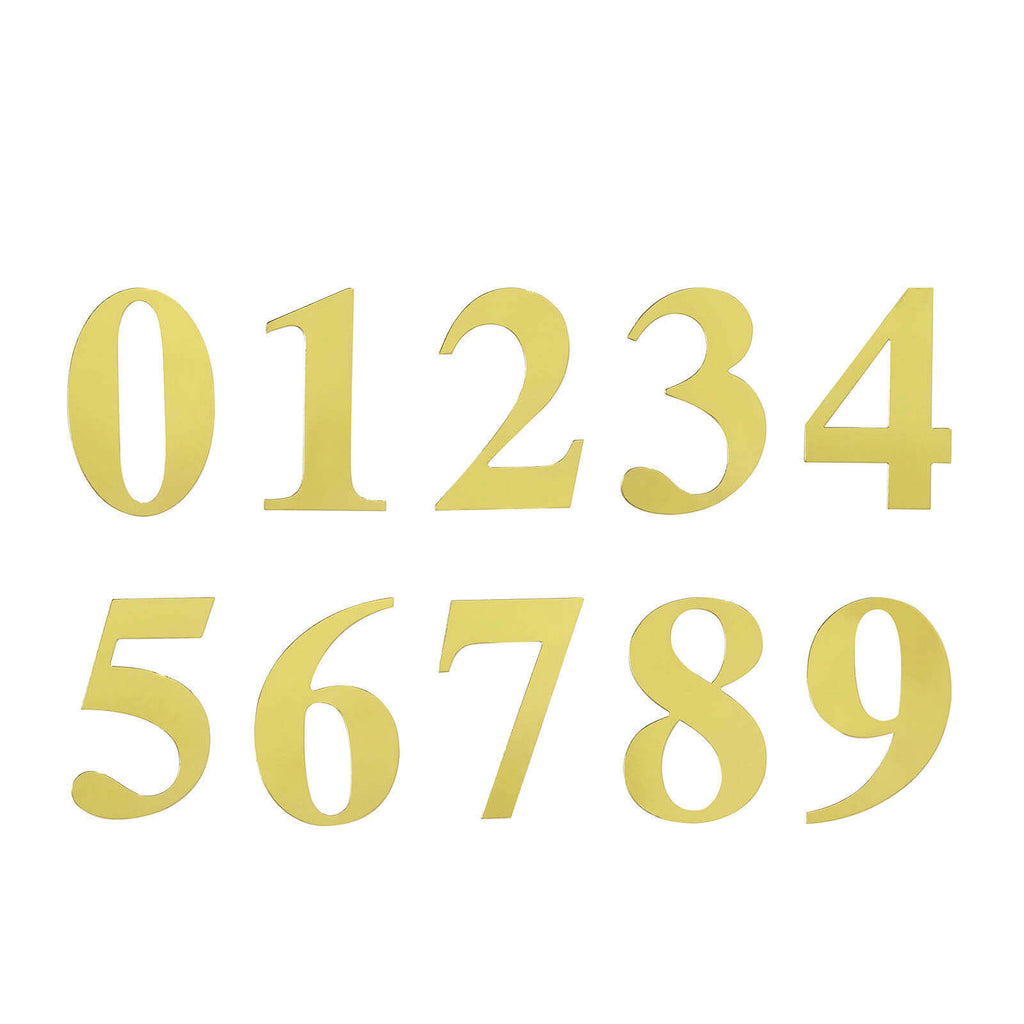 4-Pack Stickers Banner Custom 0-9 Number "4" Design Gold - Milestone Age and Date Stick-On Numbers 5"