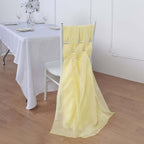 5 Pack Chiffon Chair Sashes Yellow - Soft & Lightweight Designer Chair Bows 22"x78"