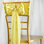5 Pack Satin Chair Sashes Yellow - Durable Chair Bows with Shiny Finish 6"x106"