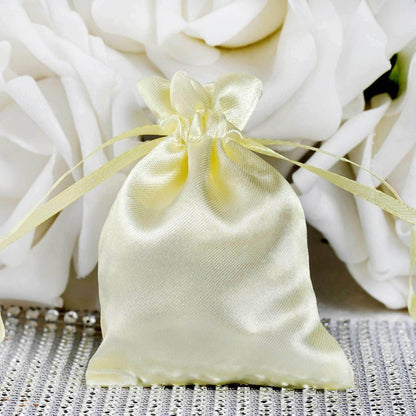 12 Pack 3"x4" Yellow Satin Drawstring Wedding Party Favor Gift Bags