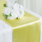 Satin 12"x108" Table Runner Yellow - Stylish Table Linen
