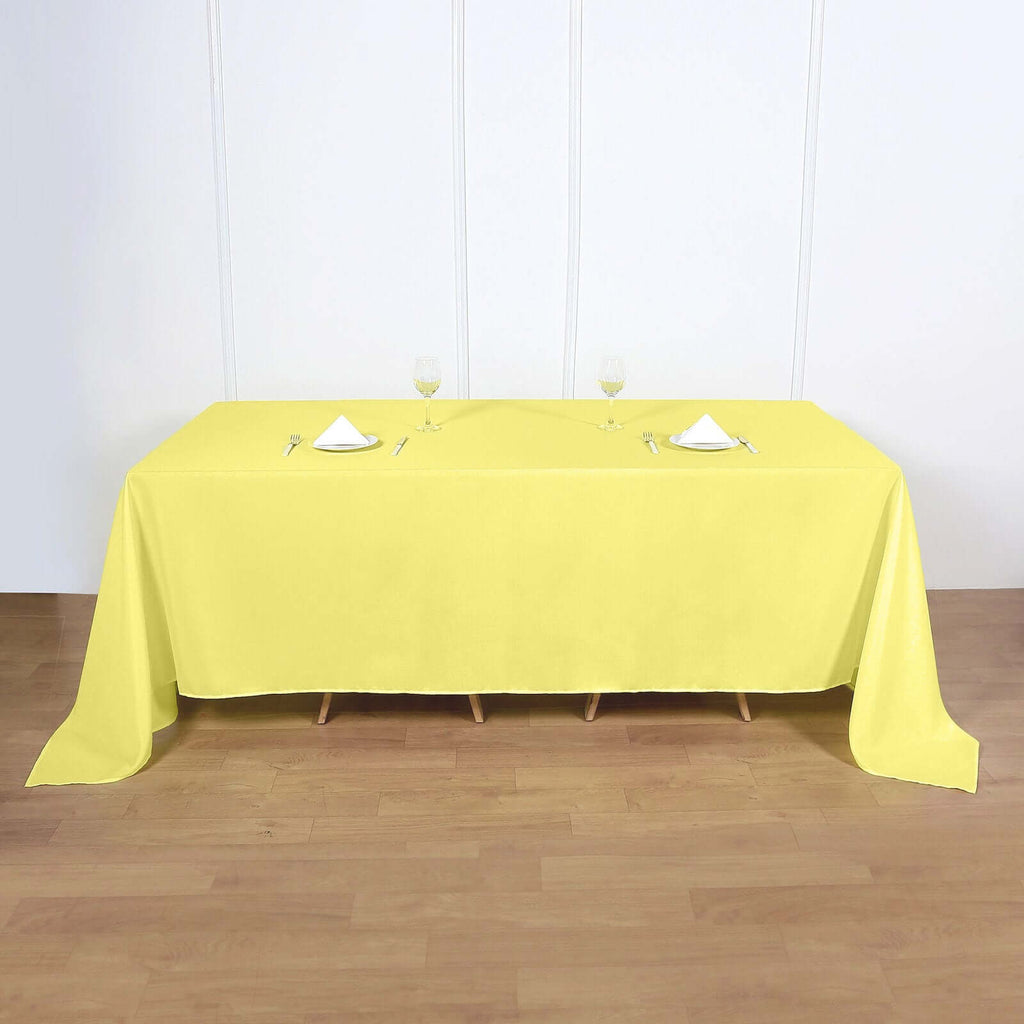 Polyester 90"x132" Rectangle Tablecloth Yellow - Seamless Wrinkle-Resistant Table Cover