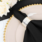 5 Pack Polyester 20"x20" Napkins Black - Wrinkle Resistant & Easy Care Cloth Napkins for Special Occasions