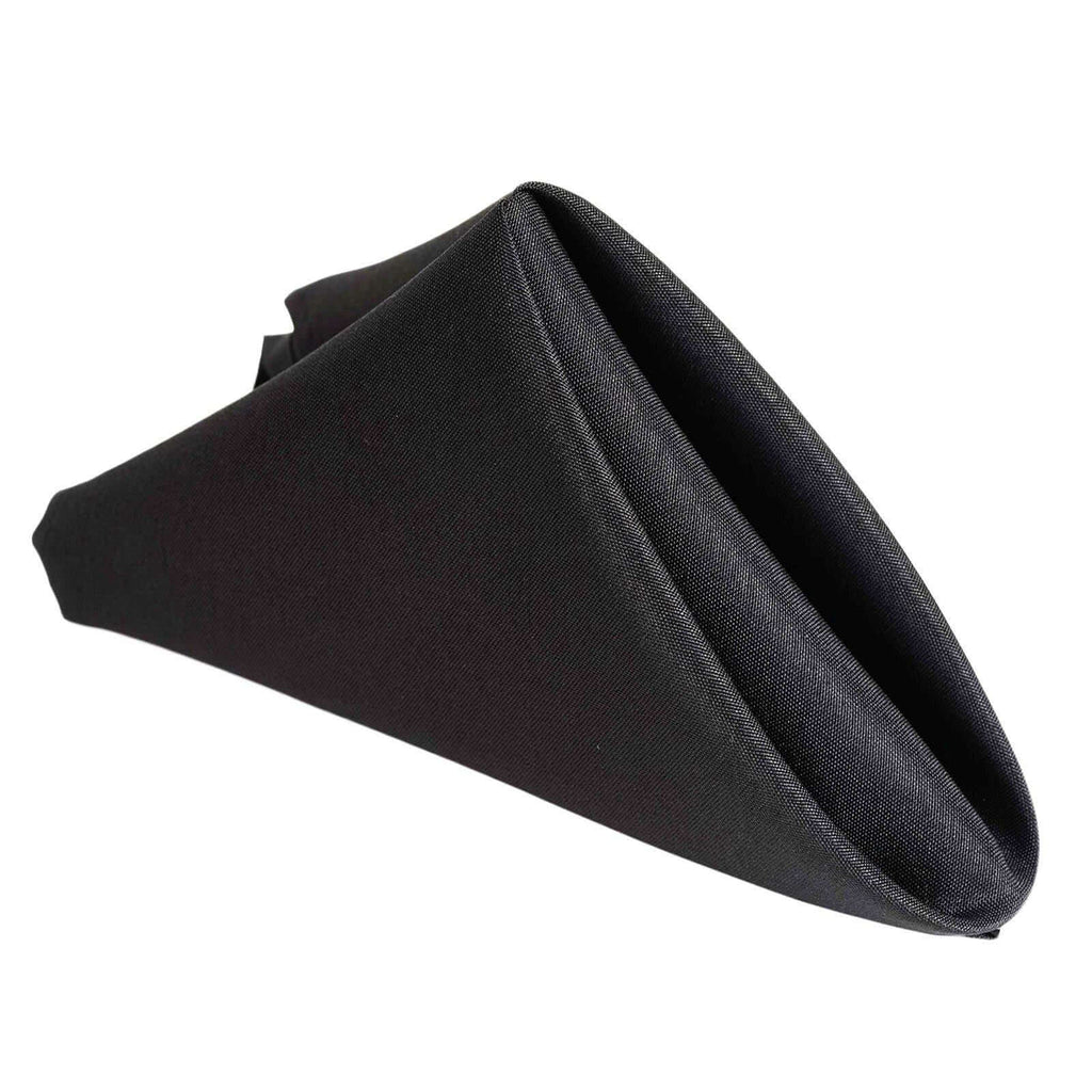 5 Pack Polyester 17"x17" Napkins Black - Durable & Wrinkle Resistant Dinner Napkins for Everyday Dining & Events