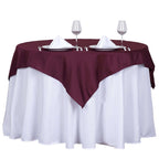Polyester 54"x54" Table Overlay Square Tablecloth Burgundy - Wrinkle-Resistant & Durable Table Cover