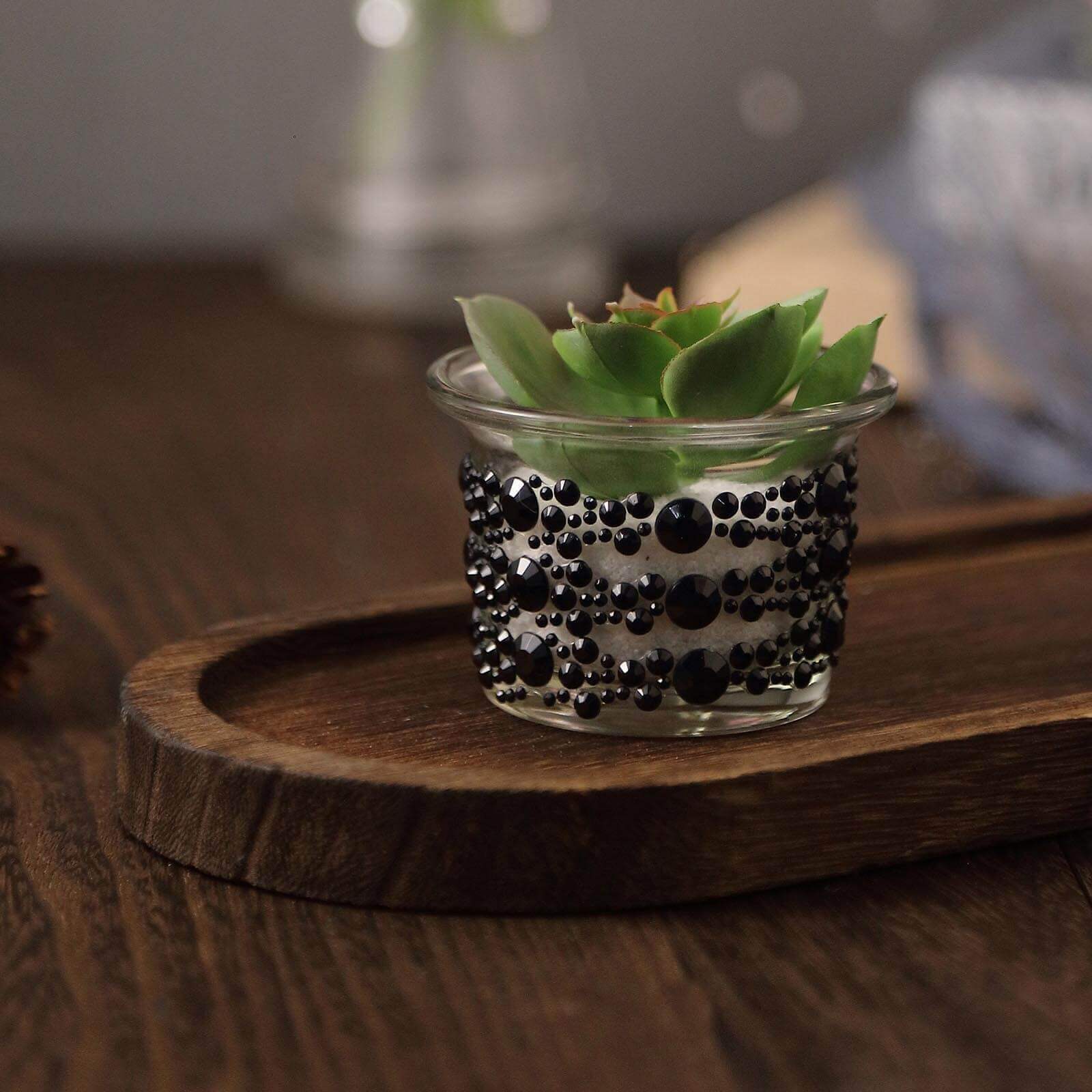 3 Pack Red Heptagon Self Adhesive Rhinestone Gem Craft Stickers