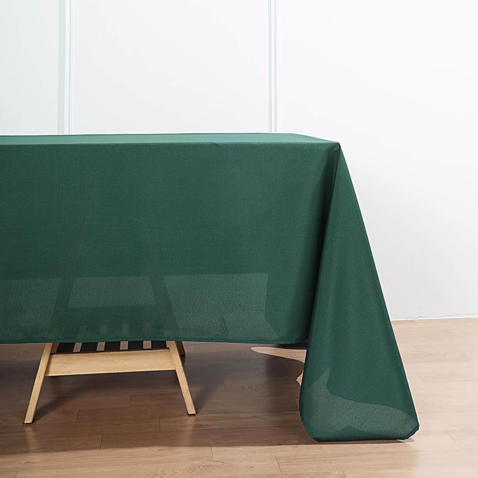 Polyester 72"x120" Rectangle Tablecloth Hunter Emerald Green - Durable and Stylish Table Cover