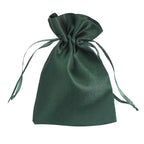 12 Pack 4"x6" Hunter Emerald Green Satin Wedding Party Favor Bags, Drawstring Pouch Gift Bags