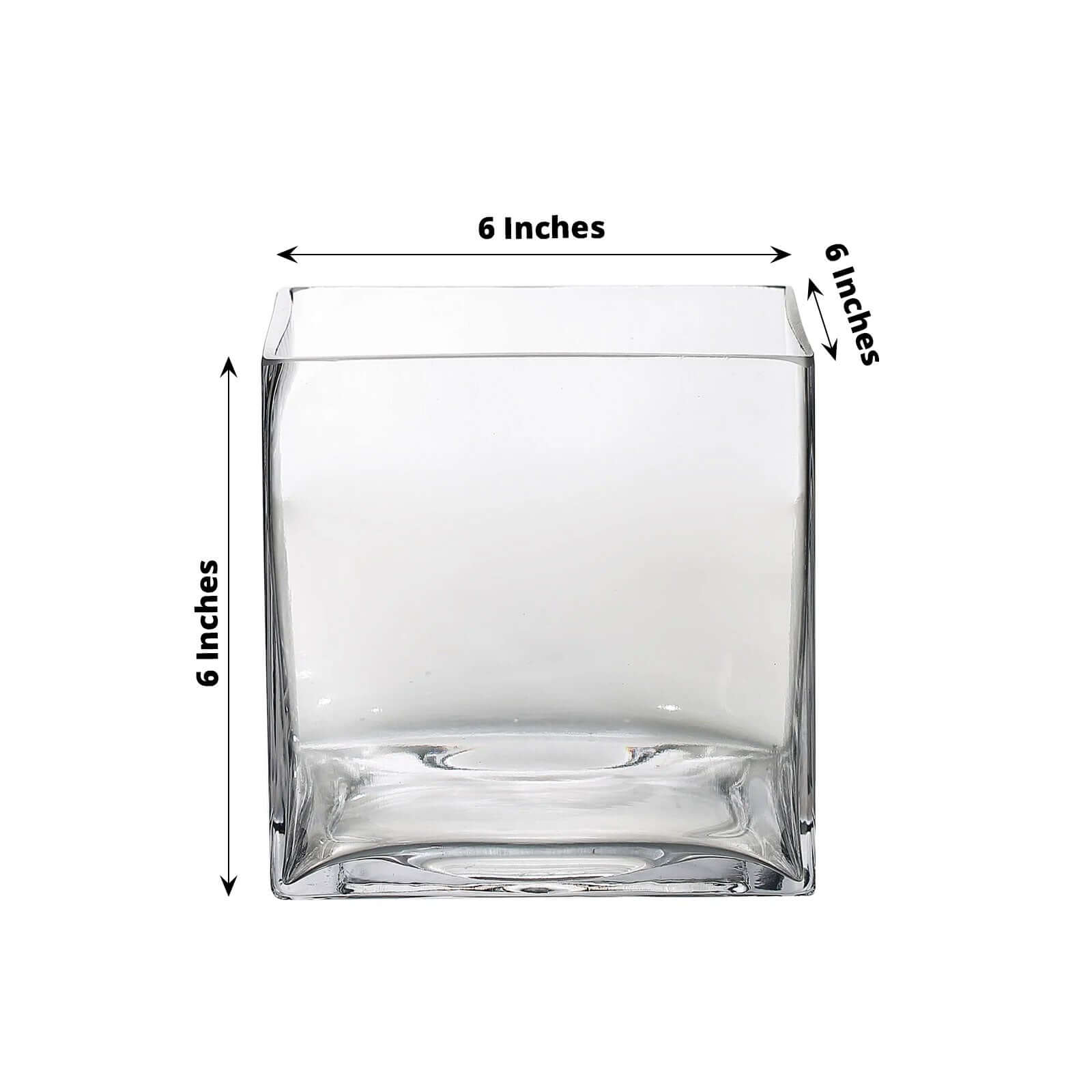 6-Pack Glass Flower Vases Heavy Duty Clear - Premium Table Centerpieces for Weddings 6"