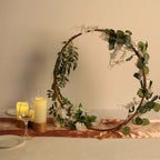 Round Wedding Arch Table Centerpiece Metal Gold - Hoop Wreath Tabletop Decor for Receptions 24"