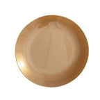 10-Pack Plastic 10" Round Dinner Plates in Gold with Gold Rim - Glossy Disposable Party Plates