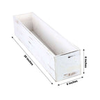 White Wood Planter Rectangular Box 30"x6"- Durable Decor with Removable Plastic Liner for Tables