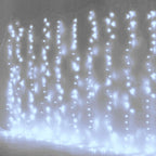 10ft Cool White 300 LED Icicle Curtain Fairy String Lights with 8 Modes