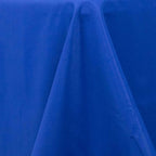 Premium Polyester 132" Round Tablecloth Royal Blue - Seamless 220GSM Wrinkle-Resistant Table Cover