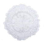 6-Pack Plastic Round Charger Plates 13" in Clear with Reef Design, Decorative Dinner Party Serving Plates