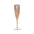 6-Pack Plastic Champagne Flutes in Metallic Rose Gold - Classy Disposable Champagne Glasses for Toasting & Cocktail Parties 5oz
