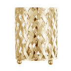 2-Pack Votive Candle Holders Gold Metal Diamond Cut Geometric Design - Perfect for Home DÃ©cor and Events 4"