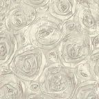 Satin 90"x132" Rectangle Tablecloth Ivory - Grandiose 3D Rosette Seamless Table Cover