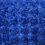 Satin 90"x156" Rectangle Tablecloth Royal Blue - Grandiose 3D Rosette Table Cover with Seamless Finish