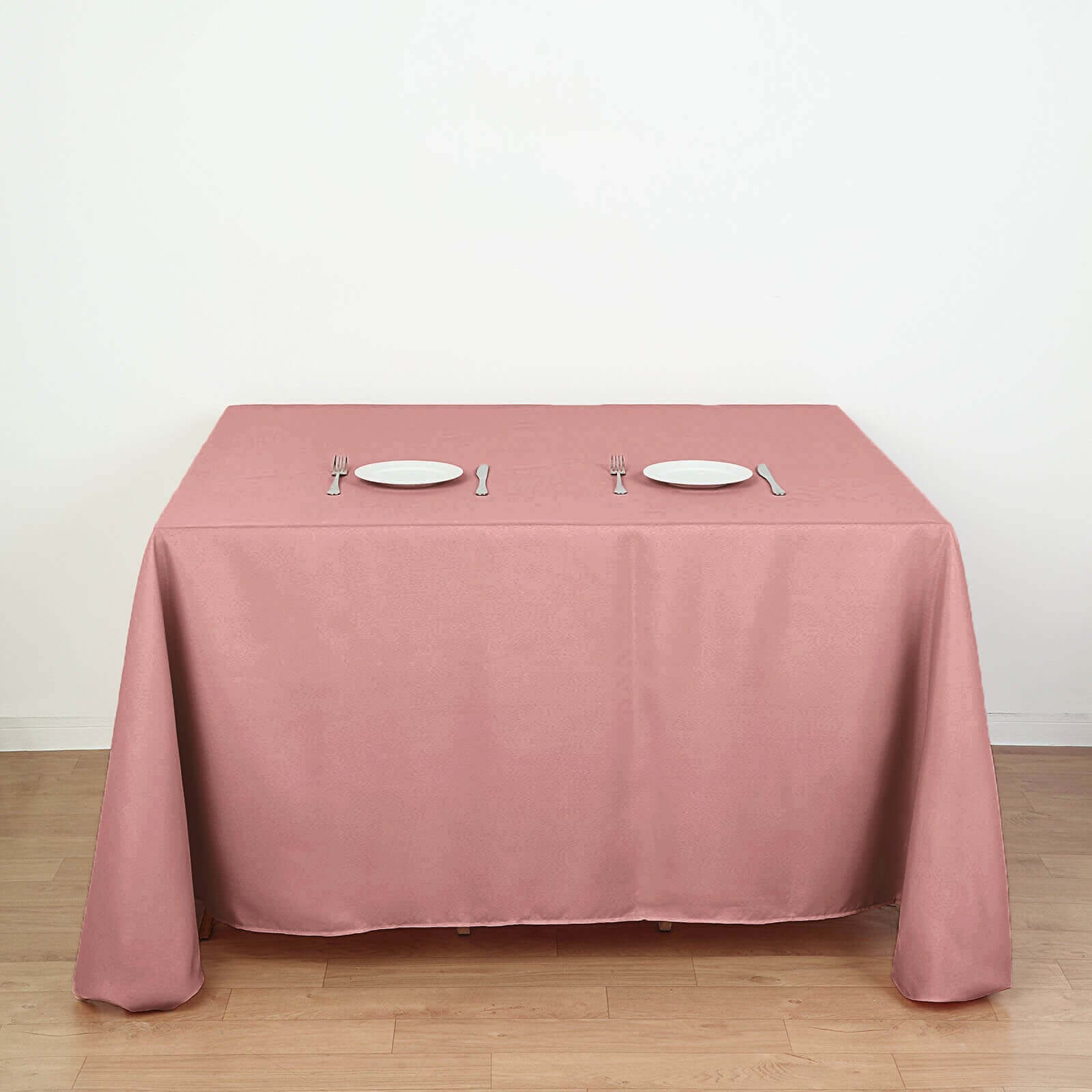 Polyester Square 90"x90" Tablecloth Dusty Rose - Wrinkle-Resistant & Durable Table Cover