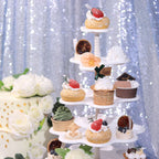 5-Tier Plastic Cupcake Holder Stand White - Dessert Tower with Scalloped Edge Design Versatile Display for Sweet Treats 18"