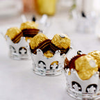 12-Pack Fillable Mini Crown Candy Container Silver - Regal Baby Shower Candy Treat Favor Containers 3"