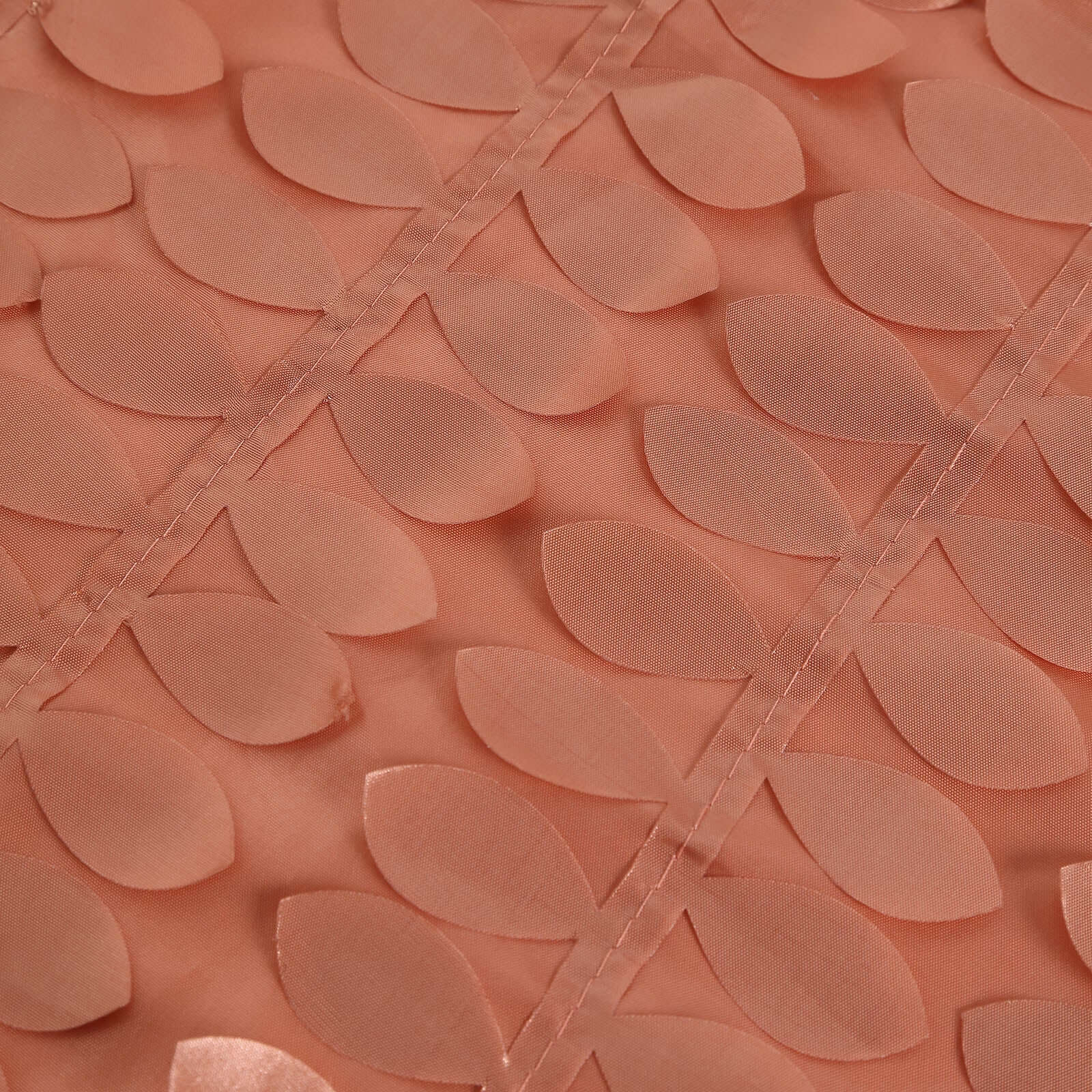 Taffeta 72"x72" Table Overlay Square Tablecloth Terracotta (Rust) - 3D Leaf Petal Table Cover