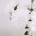 2 Bouquets 20" White Artificial Silk Dahlia Flower Spray Bushes