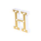 3D Marquee Letter "H" Warm White 6 LED Lights Gold - Chic Light-Up Decor for Events 6"