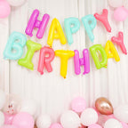 13" Ready-To-Use Colorful "Happy Birthday" Mylar Foil Balloon Banner