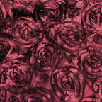 Satin 72"x72" Table Overlay Square Tablecloth Burgundy - 3D Rosette Table Cover
