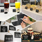 6-Pack Mini Table Chalkboard Signs Rustic Wood Base Stands - Perfect for Weddings and Parties 6"