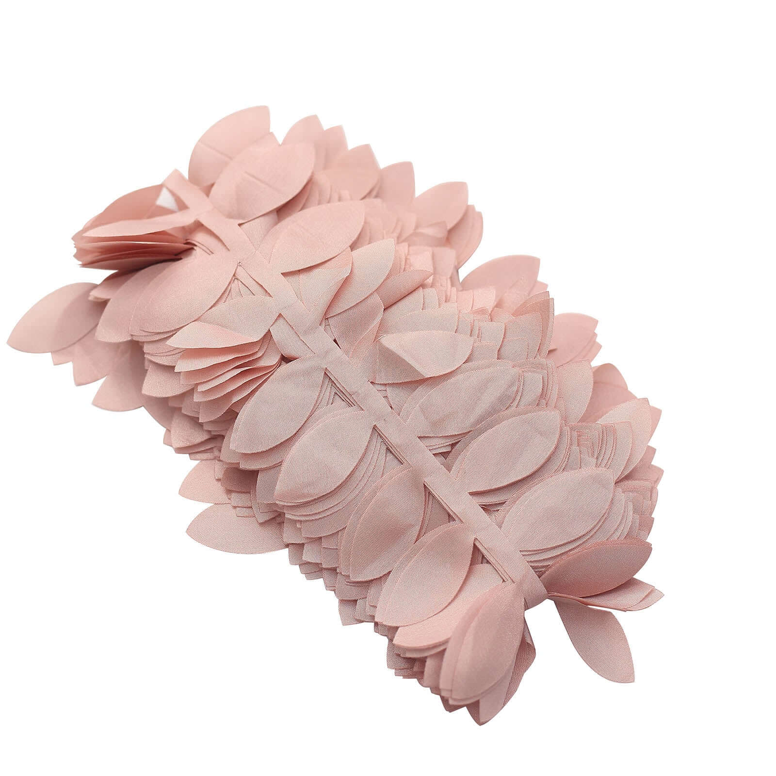 Taffeta Ribbon Sash with 4" Leaf Petal Design Dusty Rose 50ft - Sophisticated Artificial Fabric Garland