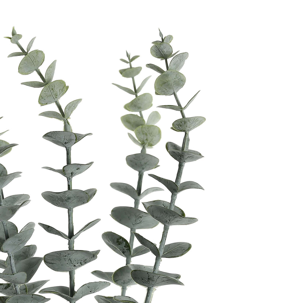 30 Stems 17" Frosted Green Artificial Eucalyptus Sprays, Faux Plants