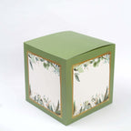 4 Pack Green Foliage Leaves Boho Design DIY Prop Balloon Boxes, Gender Neutral Baby Shower Party Decorations