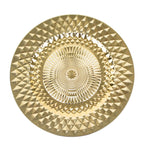 6-Pack Plastic Round Charger Plates 13" in Gold with Diamond Pattern, Sparkling Disposable Dinner Charger Tableware