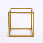 2-Pack Metal Flower Stands Gold Geometric Wedding Centerpieces Square Frame - Compact Design 8"