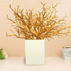 10-Pack Artificial Manzanita Tree Branch Metallic Gold for Vase Filler Home Wedding Centerpiece Ornament 14"