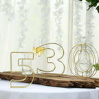 8" Tall Gold Freestanding 3D Decorative Metal Wire Numbers, Wedding Table Numbers -9