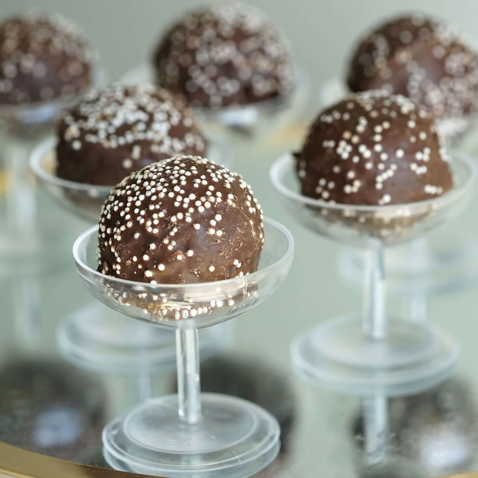 12-Pack Plastic Dessert Cup Candy Dishes Clear - Decorative Mini Pedestal Stands for Treats 2"