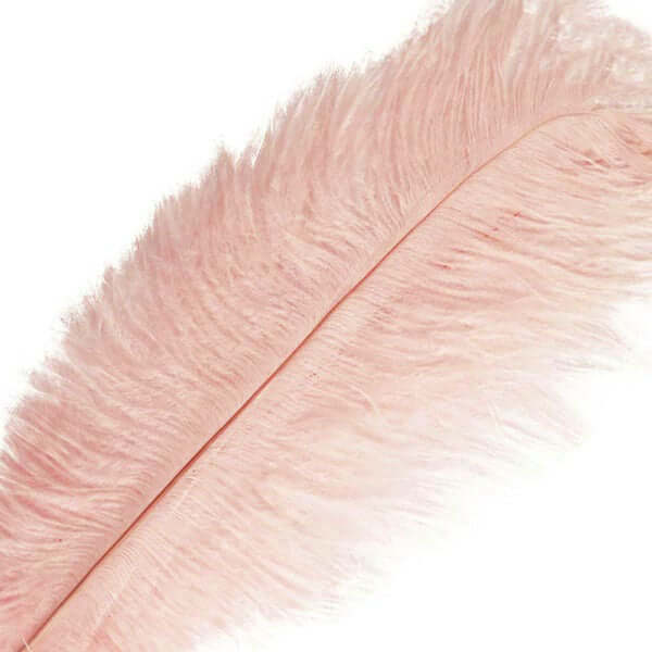 12 Pack 13"-15" Rose Gold Natural Plume Real Ostrich Feathers, DIY Centerpiece Fillers