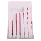 Set of 6 Red Hanging Paper Fan Decorations, Pinwheel Wall Backdrop Party Kit - 8", 12", 16"