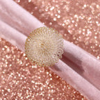 6-Pack Placemats Glitter Design Rose Gold Sparkle Round - Non-Slip Decorative Dining Table Mats 13"